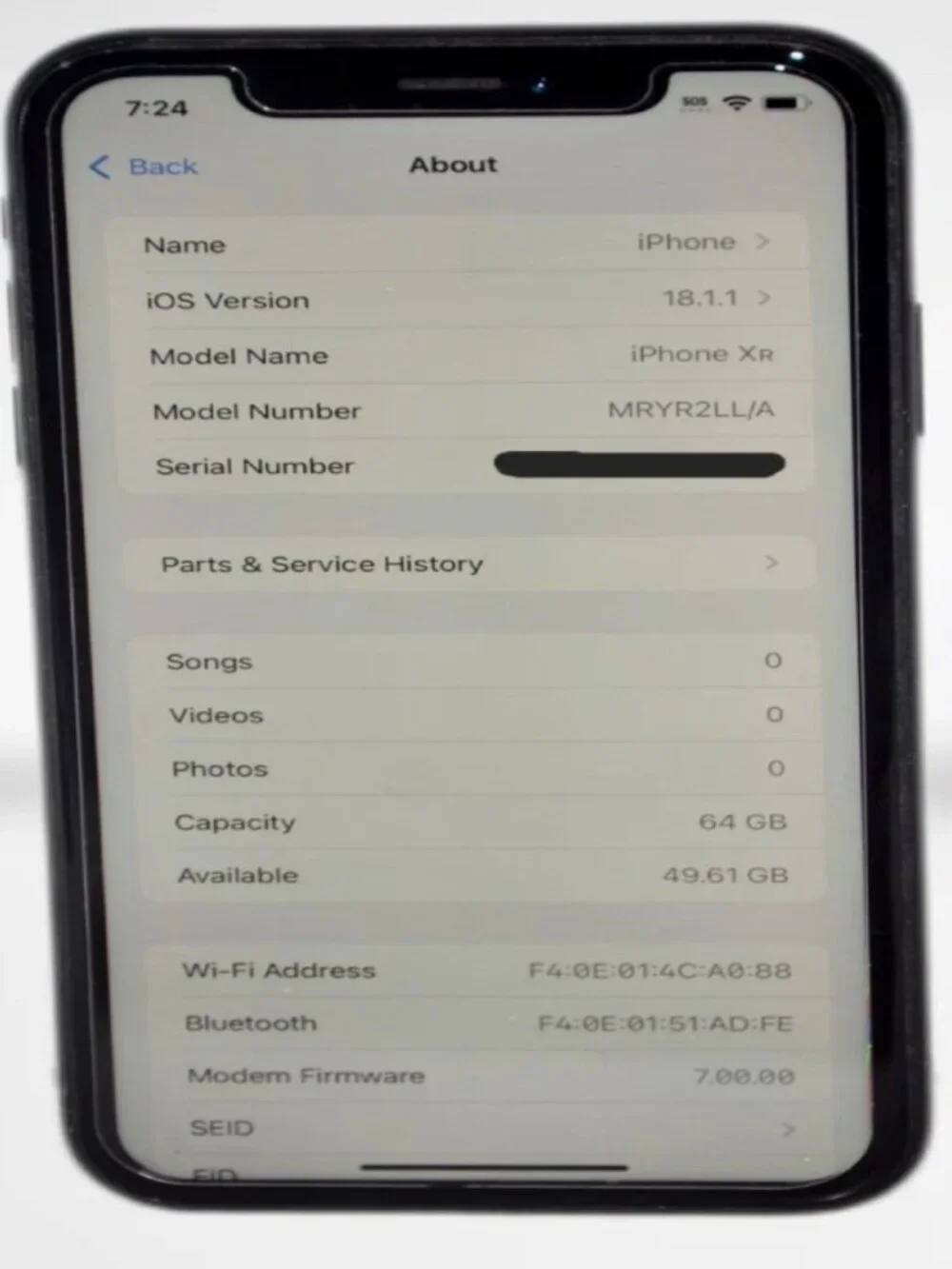 iPhone XR 64gb Verizon Unlocked Black